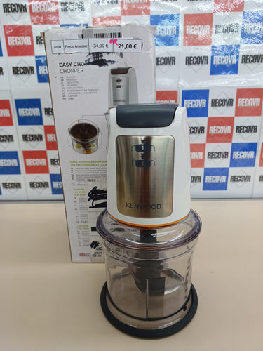 Picadora 500W, 0,5L, 2 Velocidades con Recipiente Cuatro Cuchillas, Anillo Antideslizante para Mayor Estabilidad, Apta para Lavavajillas, Blanca CHP61.100WH Kenwood Easy Chop